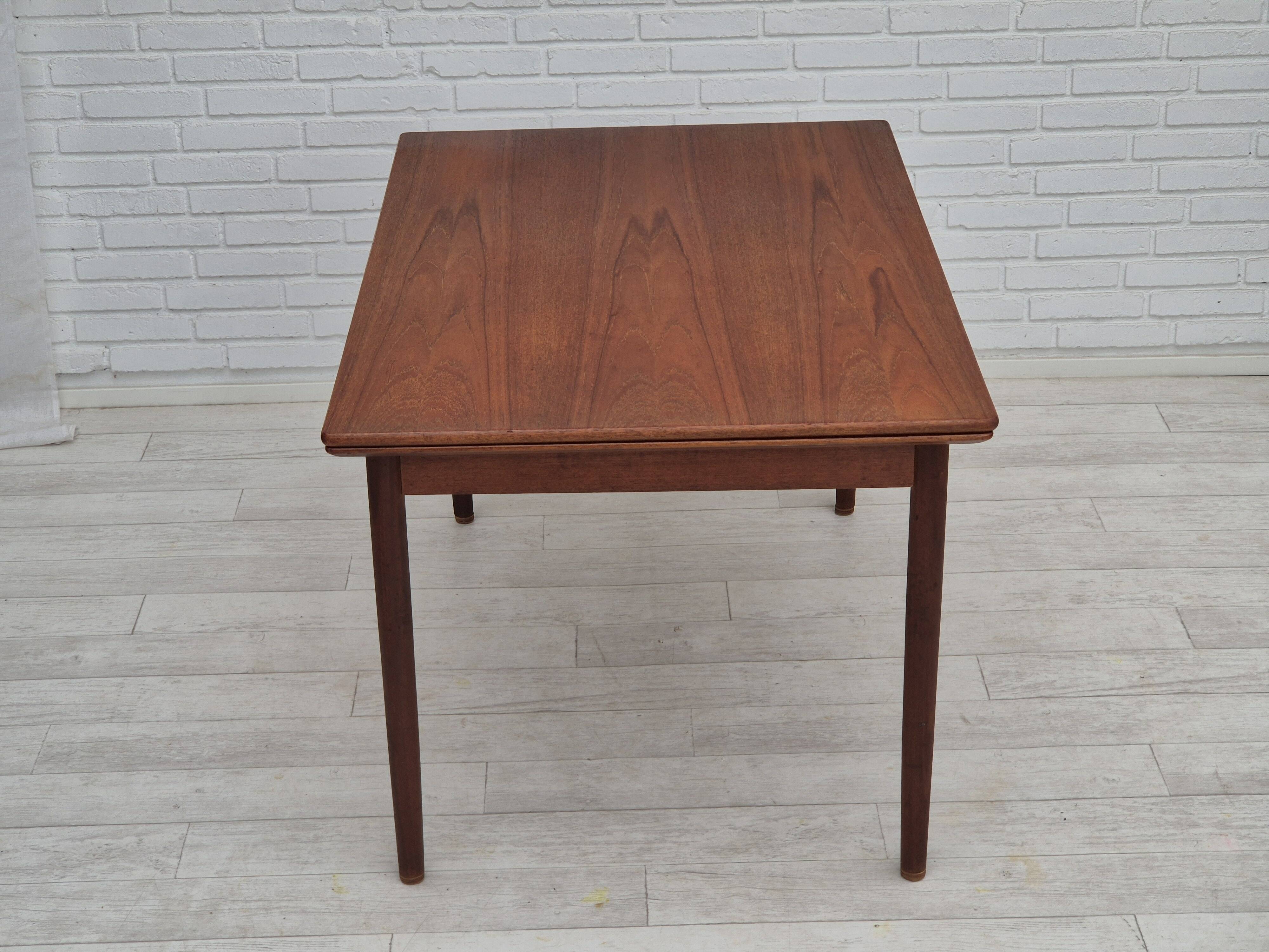 1970s, Danish foldable dining table, teak wood, original condition.