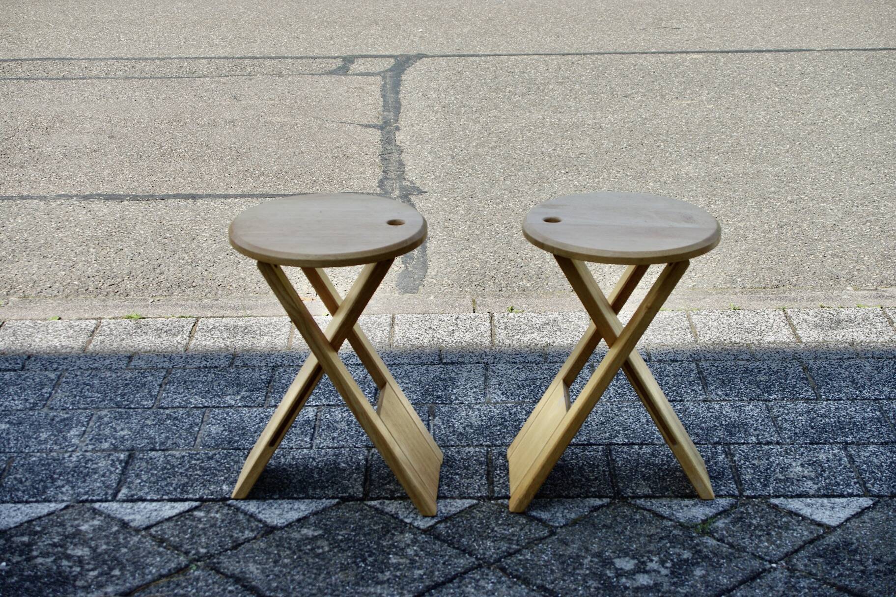 Pair of vintage folding stools