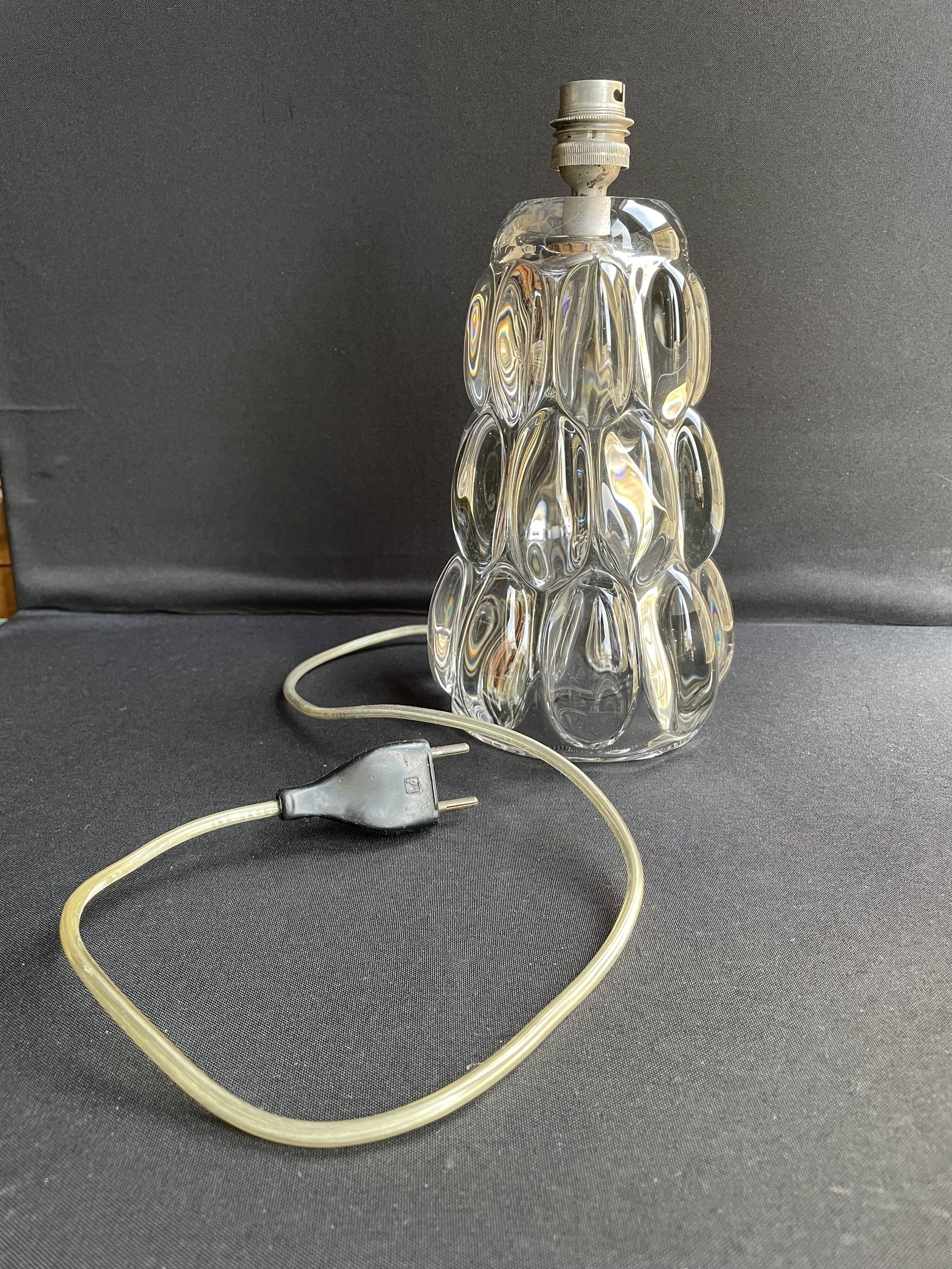 Schneider Glassworks - Important Lamp Foot - Molded Crystal - Conical with Godrons