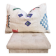 Handmade Moroccan Cushion Cover (60x40 cm) White, Kilim Rug Cushion Cover.