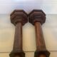 Pair of old candlesticks pic wooden candle