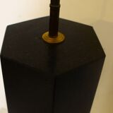 Black marble hexagonal lamp in the style of Jules Wabbes