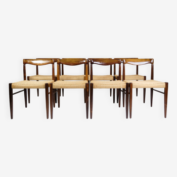 Ensemble de 8 chaises de salle à manger fabriquées en palissandre par Henry W. Klein et réalisées par Bramin à partir des années 1960