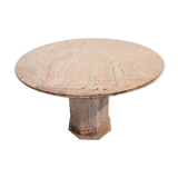 Vintage round granite center table, 1970s