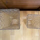 Pair of vintage bubble design moulded glass vases
