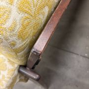 Vintage wooden sofa / armchair with yellow accent