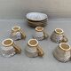Stoneware coffee set niderviller model fauve - vintage - hand decoration