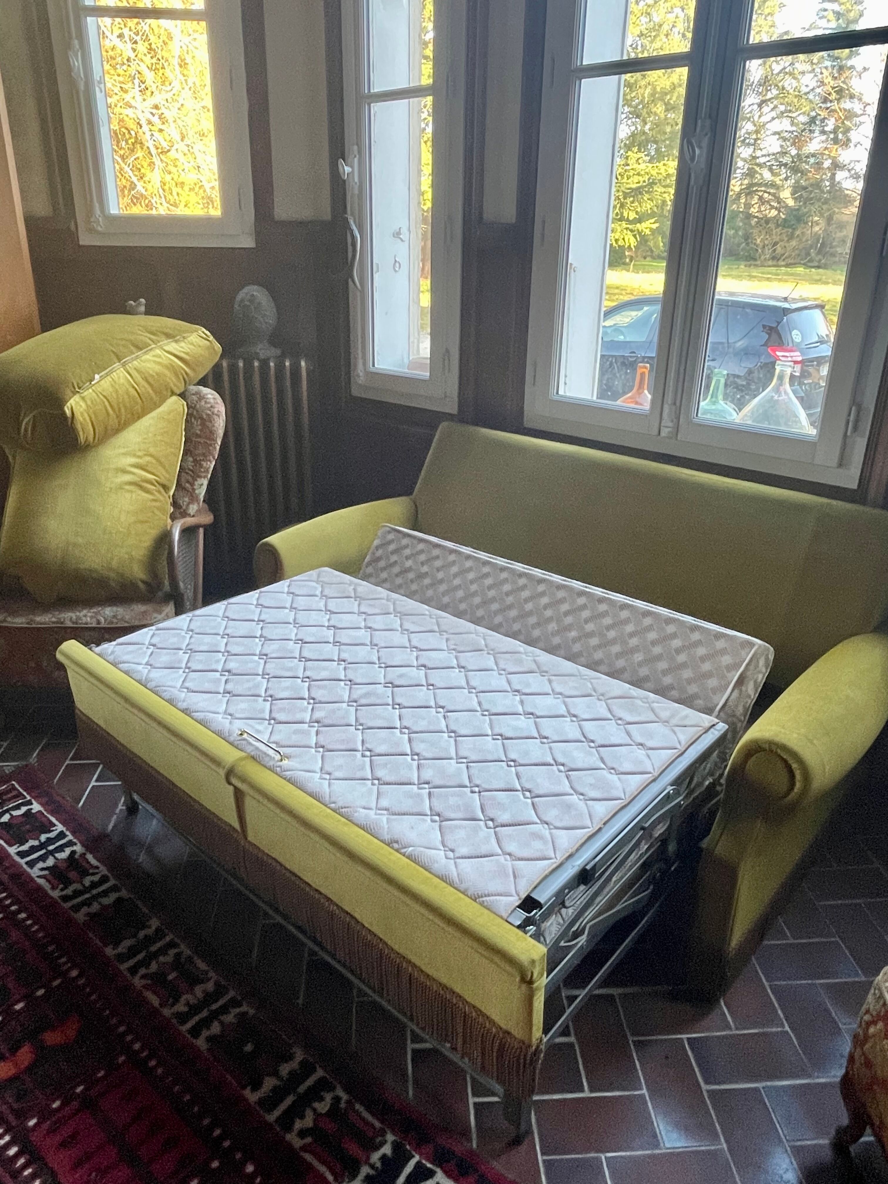 Vintage velvet sofa bed
