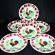 Set of 6 hand-painted Choisy-Le-Roi earthenware COQ plates