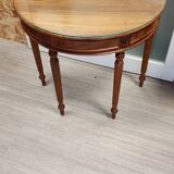 Half-moon console with glass top