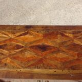 Buffet Empire, plateau en losanges, marqueterie de bois