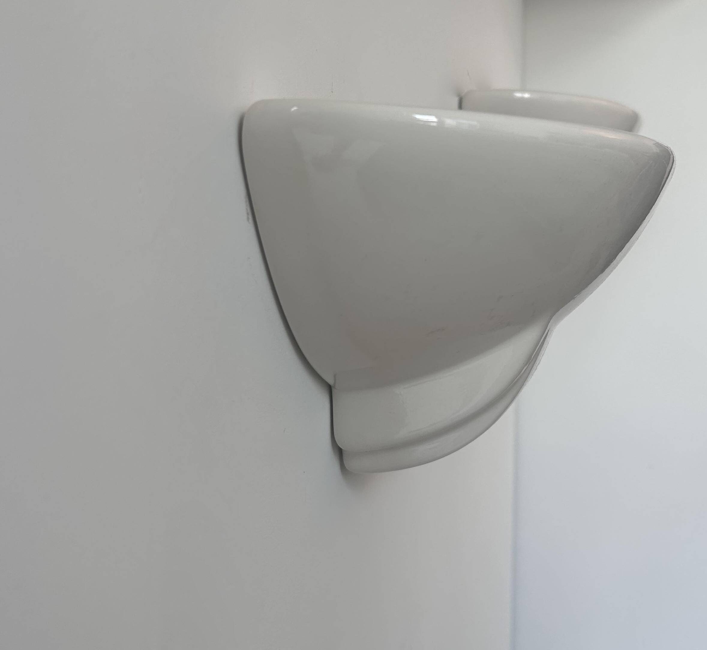 Pair of vintage porcelain wall lights, white, France 1970