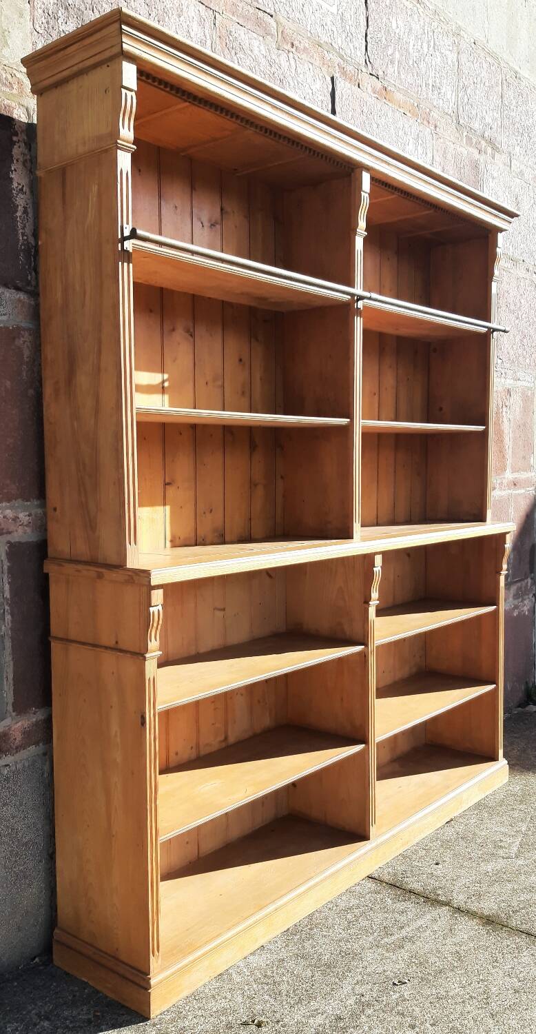 Pine bookcase (251 x 49 x height 288 cm)