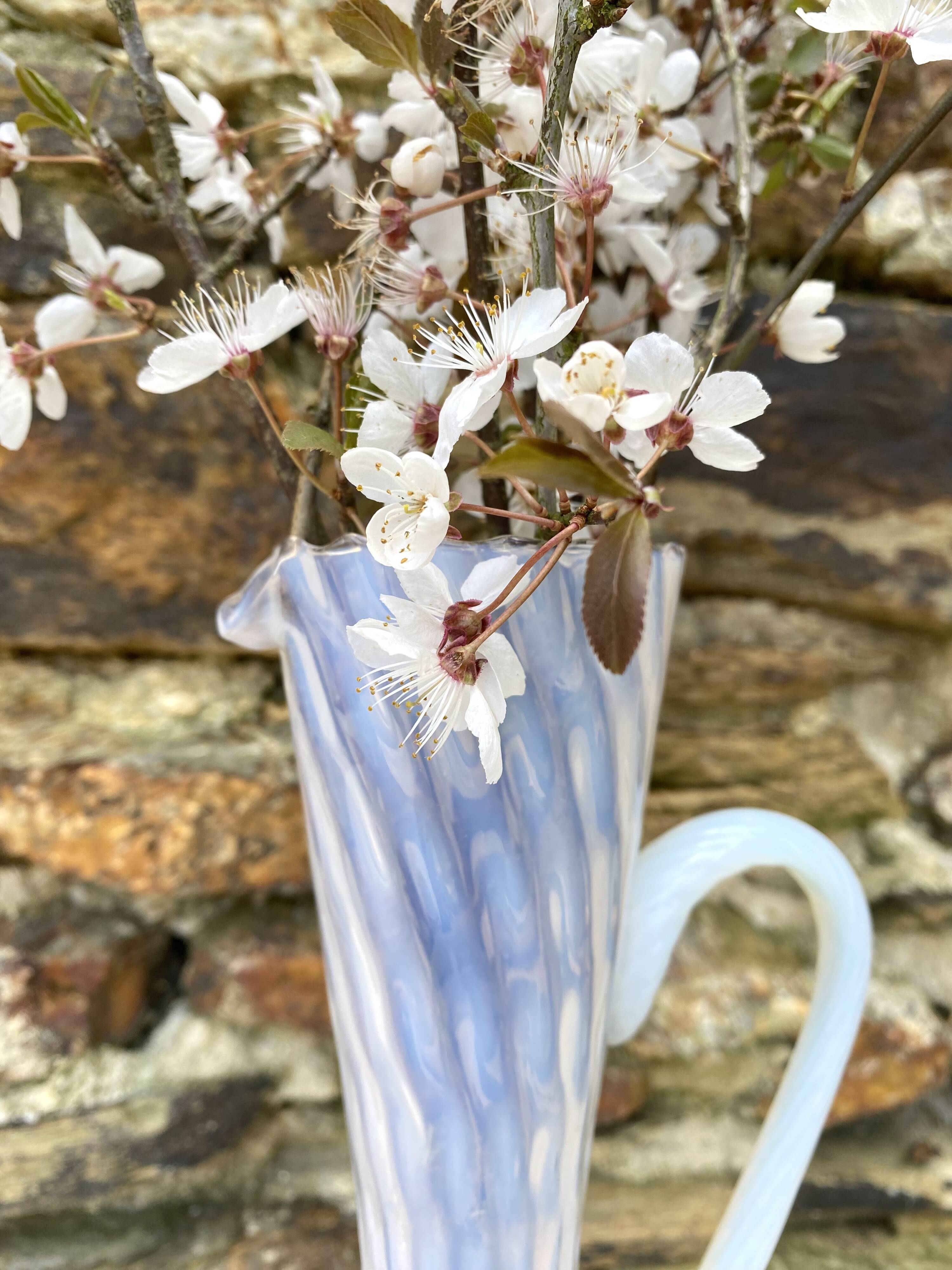 Opaline blown glass vase, Tuscany, Italy, 1960s-70s