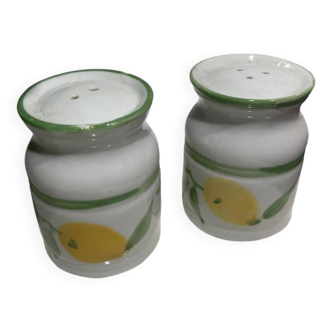Vintage lemon salt and pepper shakers