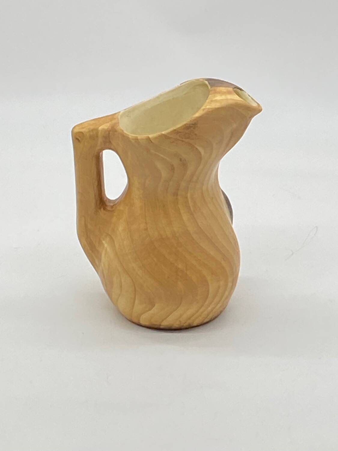 Vintage ceramic pitcher Vallauris Grandjean Jourdan imitation wood