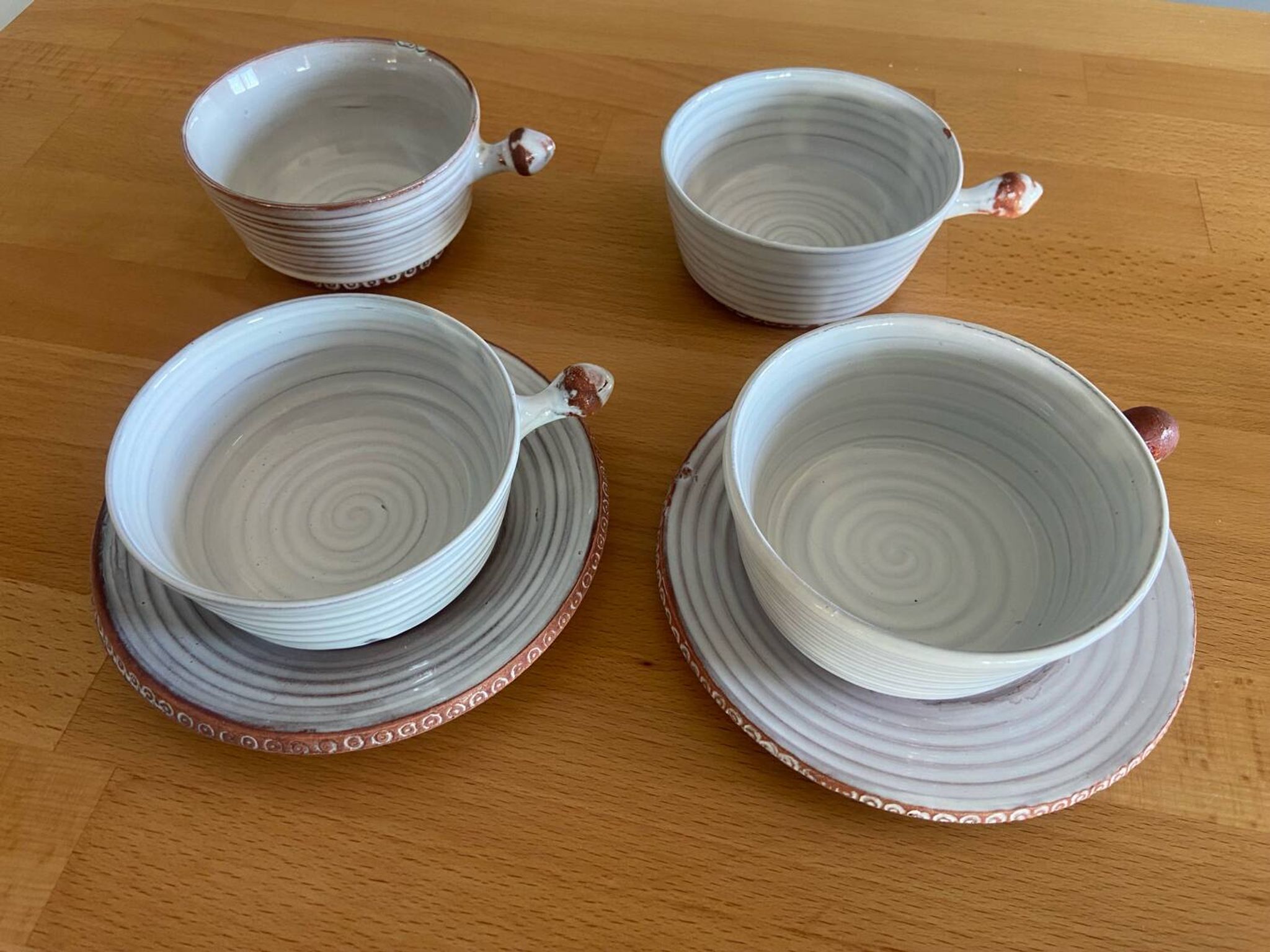 Teapot, 4 cups and 2 saucers Vallauris 50s Grandjean Jourdan