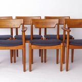Set of 6 Vintage Danish Teak Chairs by Grete Jalk, 1960s | Reupholstered