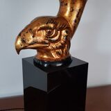 70s desk lamp black and golden eagle head