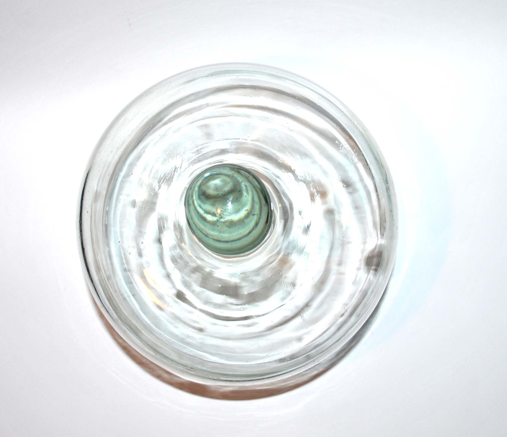 Old cheese bell in green blown glass - Vintage Globe display 19cm