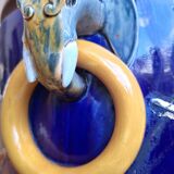 Large antique majolica cache pot, planter by Joseph Holdcroft.