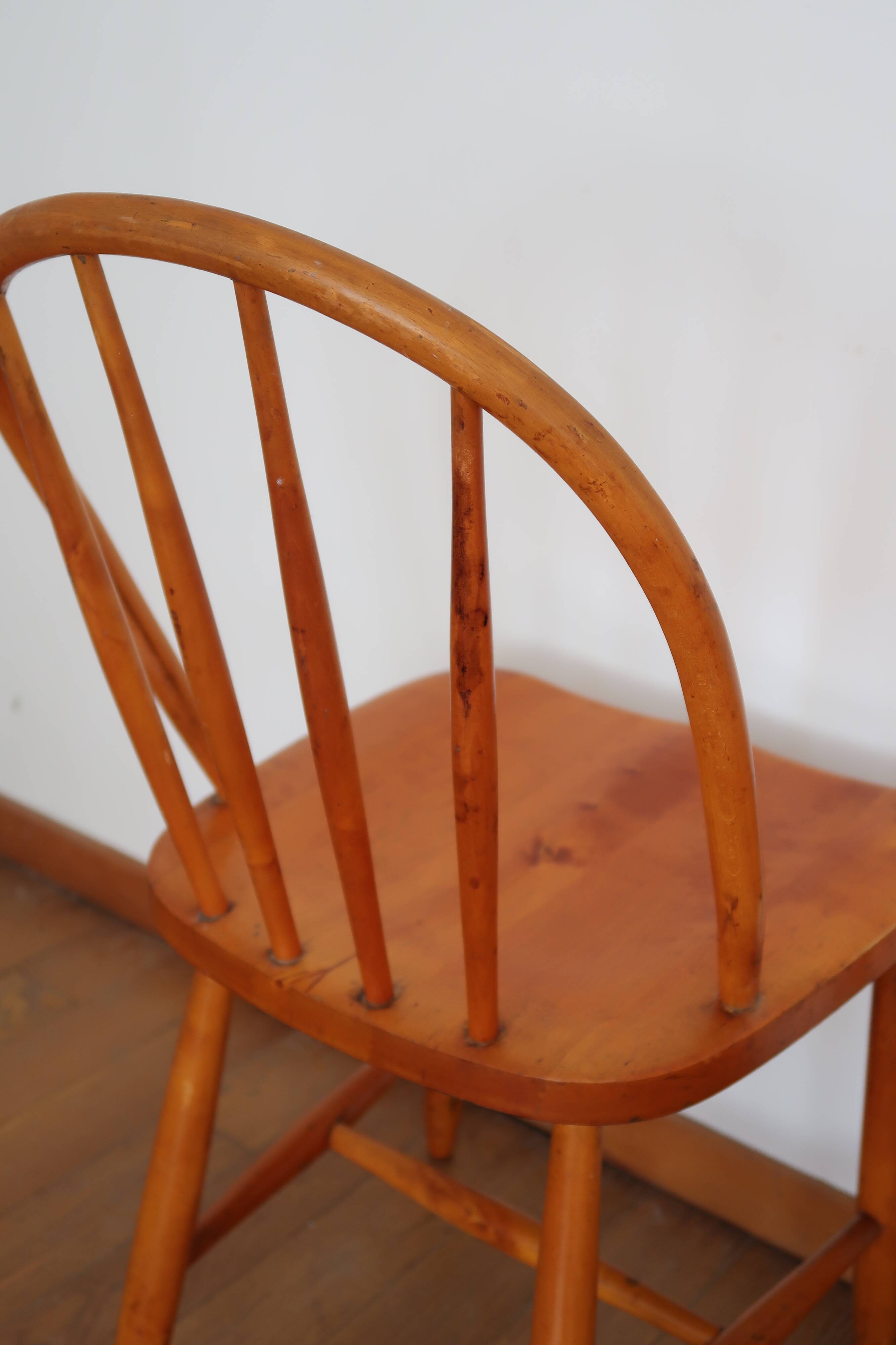 4 Scandinavian beech chairs