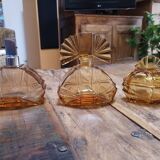 Bohemian Crystal Art Deco Toiletry Set