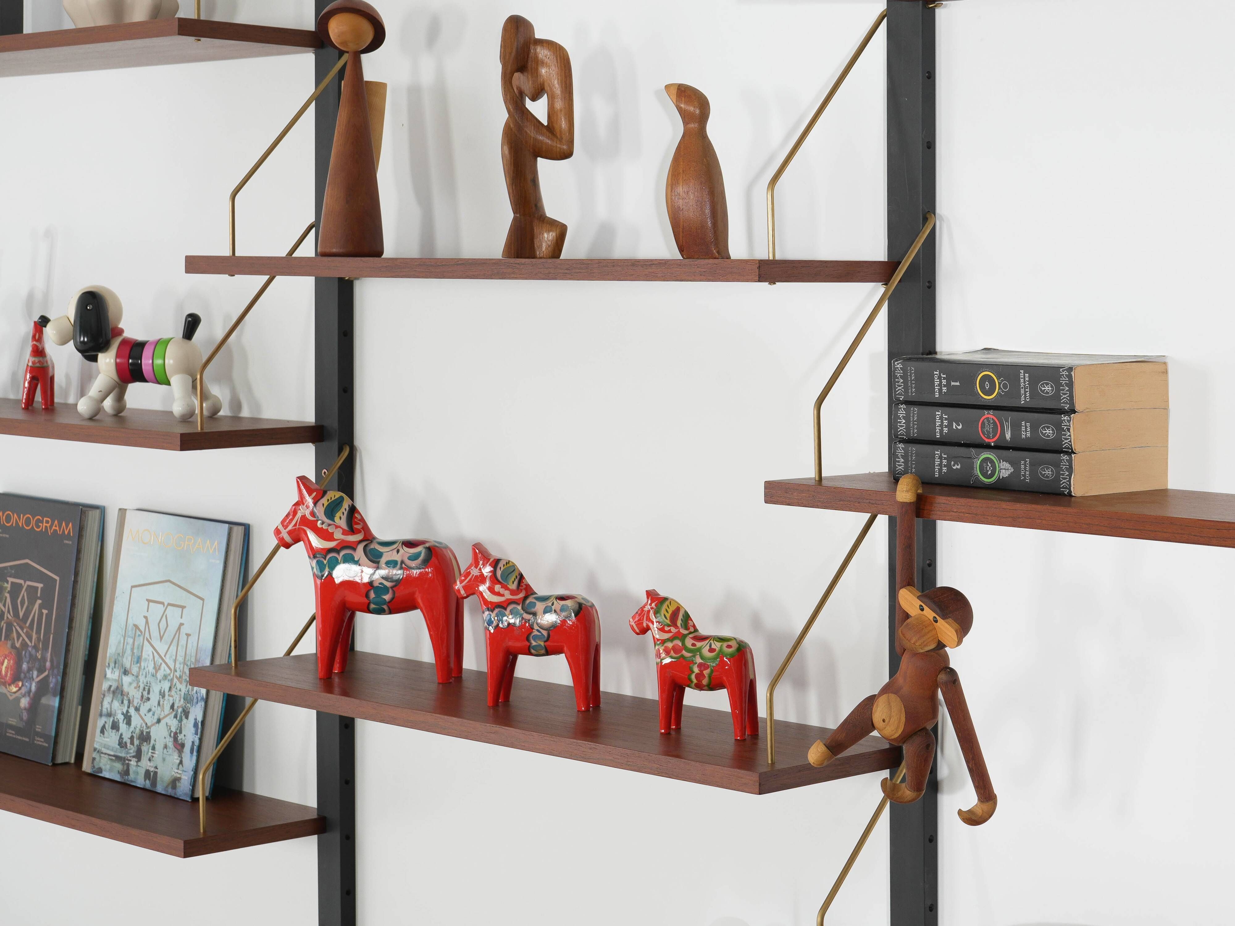 Modular shelving in teak veneer, Denmark, 1970s
