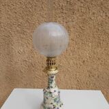 Oil lamp in porcelain and bronze XIX th