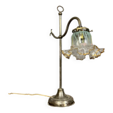 1900s desk lamp in silver-plated bronze and metal