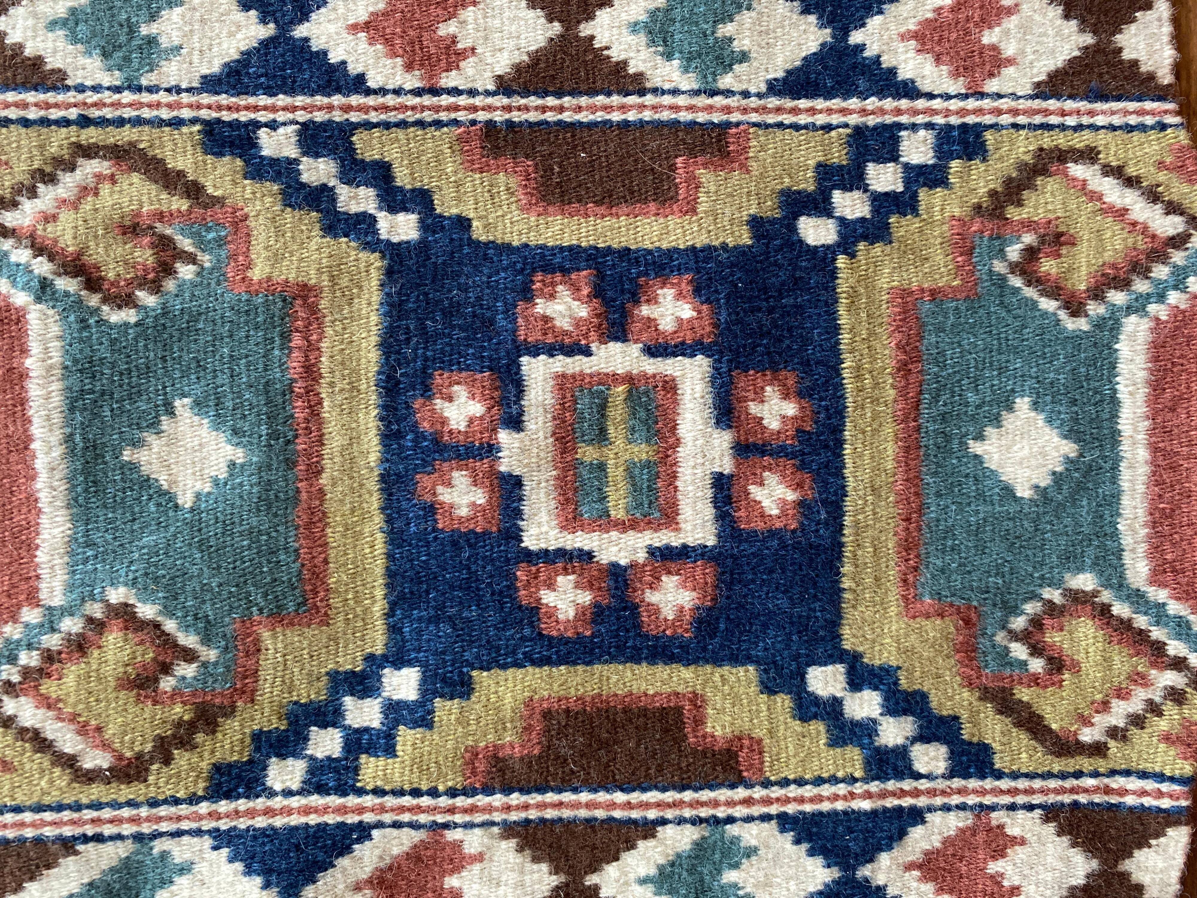 Tapisserie Röllakan artisanale suédoise, Suède, 19e siècle