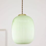Lampe à suspension mid-century en laiton et verre, italie