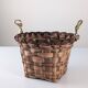 David Marshall brutalist splint wood and cast brass basket, 1970s