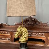 Lampe de table réalisée en bronze massif sur un socle en marbre.