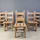 Vintage oak  brutalist dining chairs, 1960s