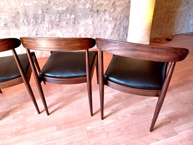 4 chaises scandinaves vintage design 1960 teck