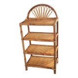 Bamboo and woven straw shelf