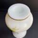 Vase Napoleon III in white opaline with floral decoration with gilding