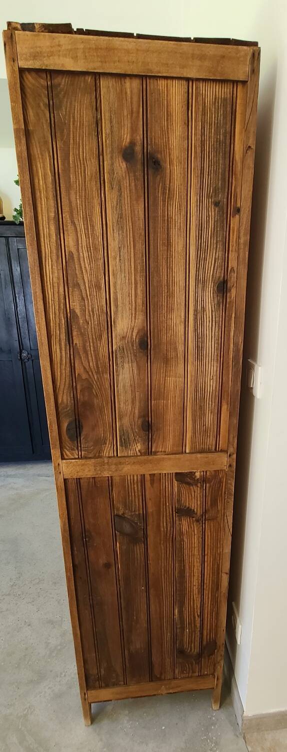Old Parisian wooden linen wardrobe