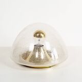 Brass and bubble glass wall or ceiling light by Hoffmeister