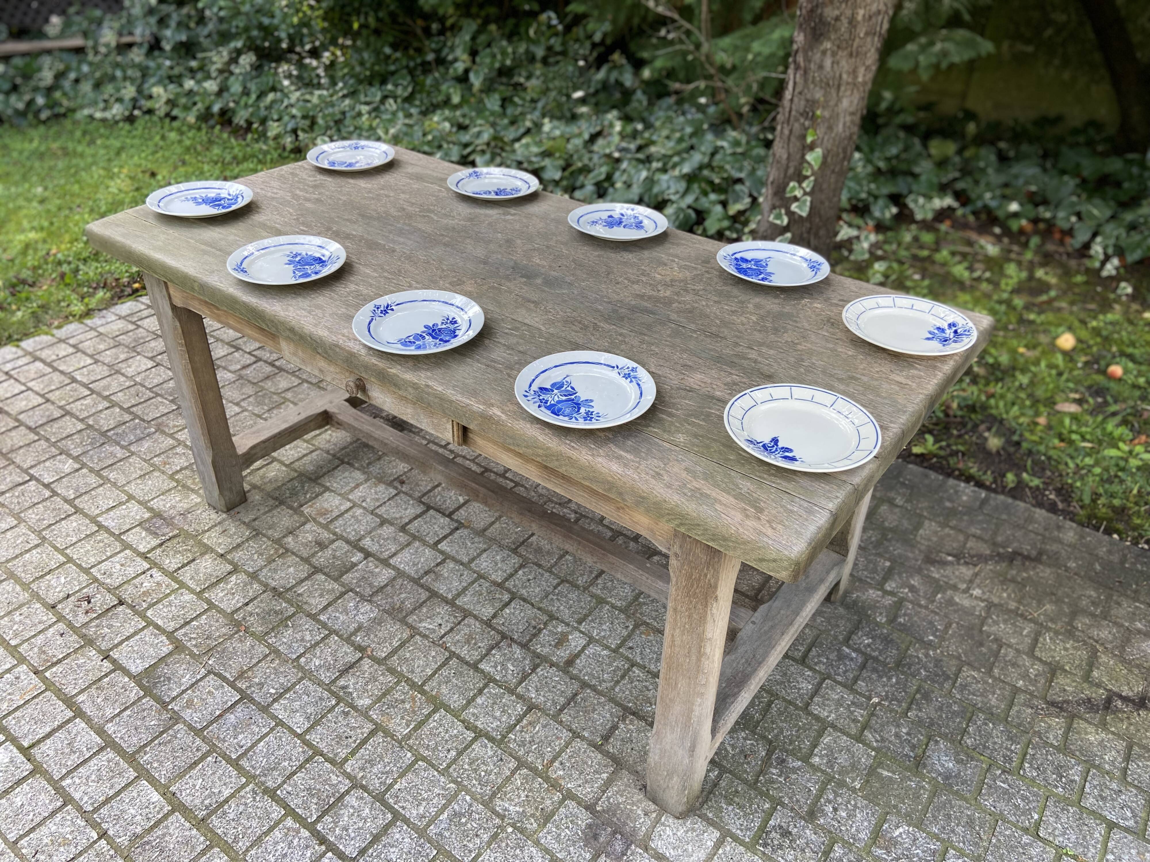 Solid oak farmhouse table 1950 - 170 cm x 86 cm