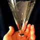 Set of 10 engraved glass water glasses from the 1930s 1940s tabletop art