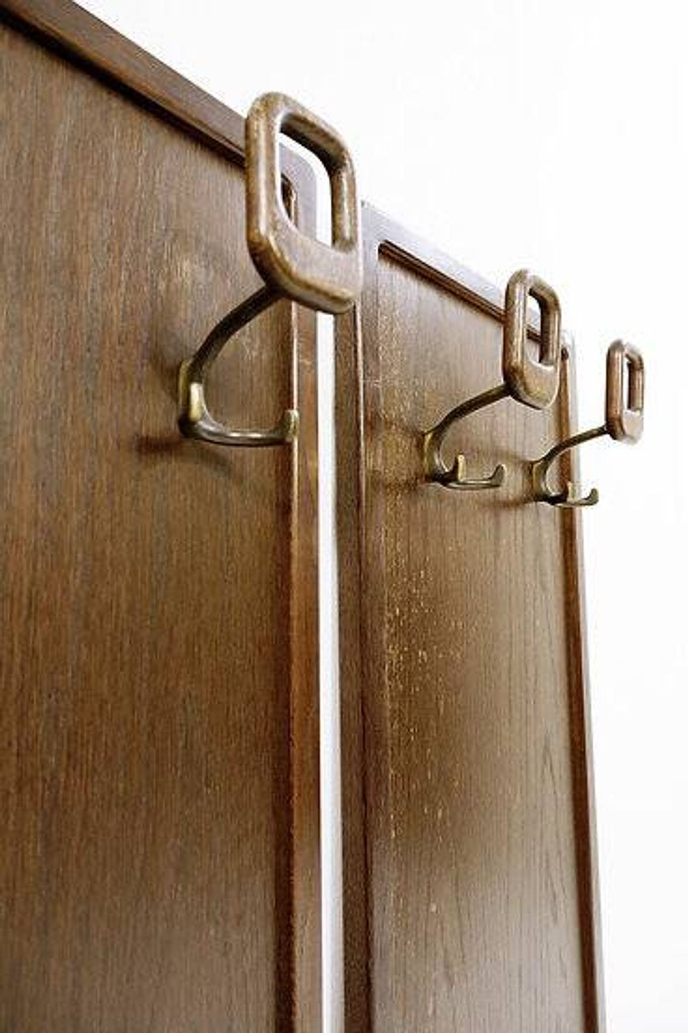 Mid Century Modern wood wall coat rack - 2 available