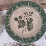Set of 6 dessert plates in old green earthenware late 18th century frugal décor