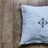 Moroccan sky blue cotton cushion