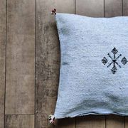Coussin marocain bleu ciel en coton