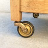 1950s wheeled oak dessert