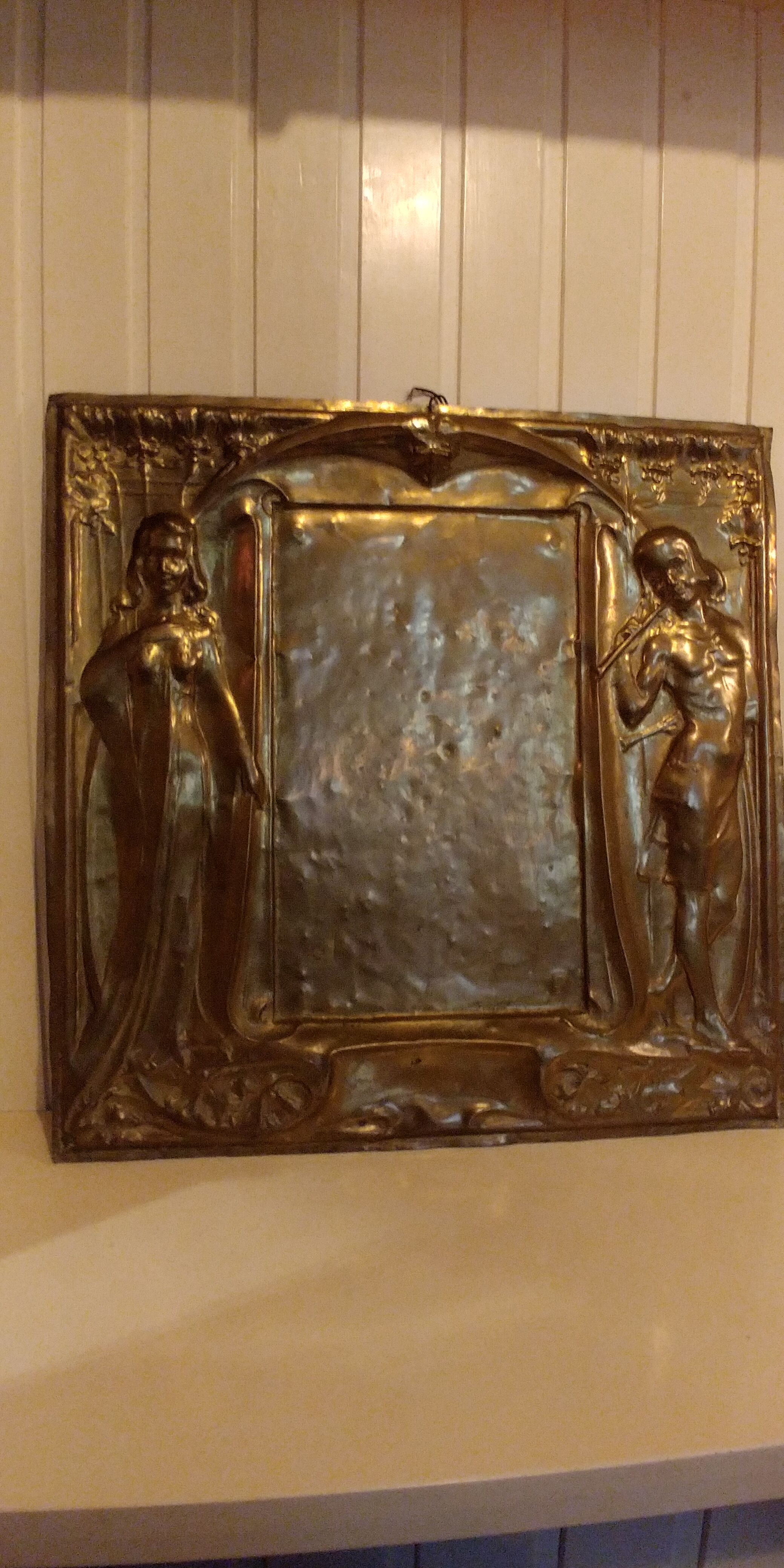 Brass fireplace plate