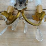 Pair of gold metal sconces