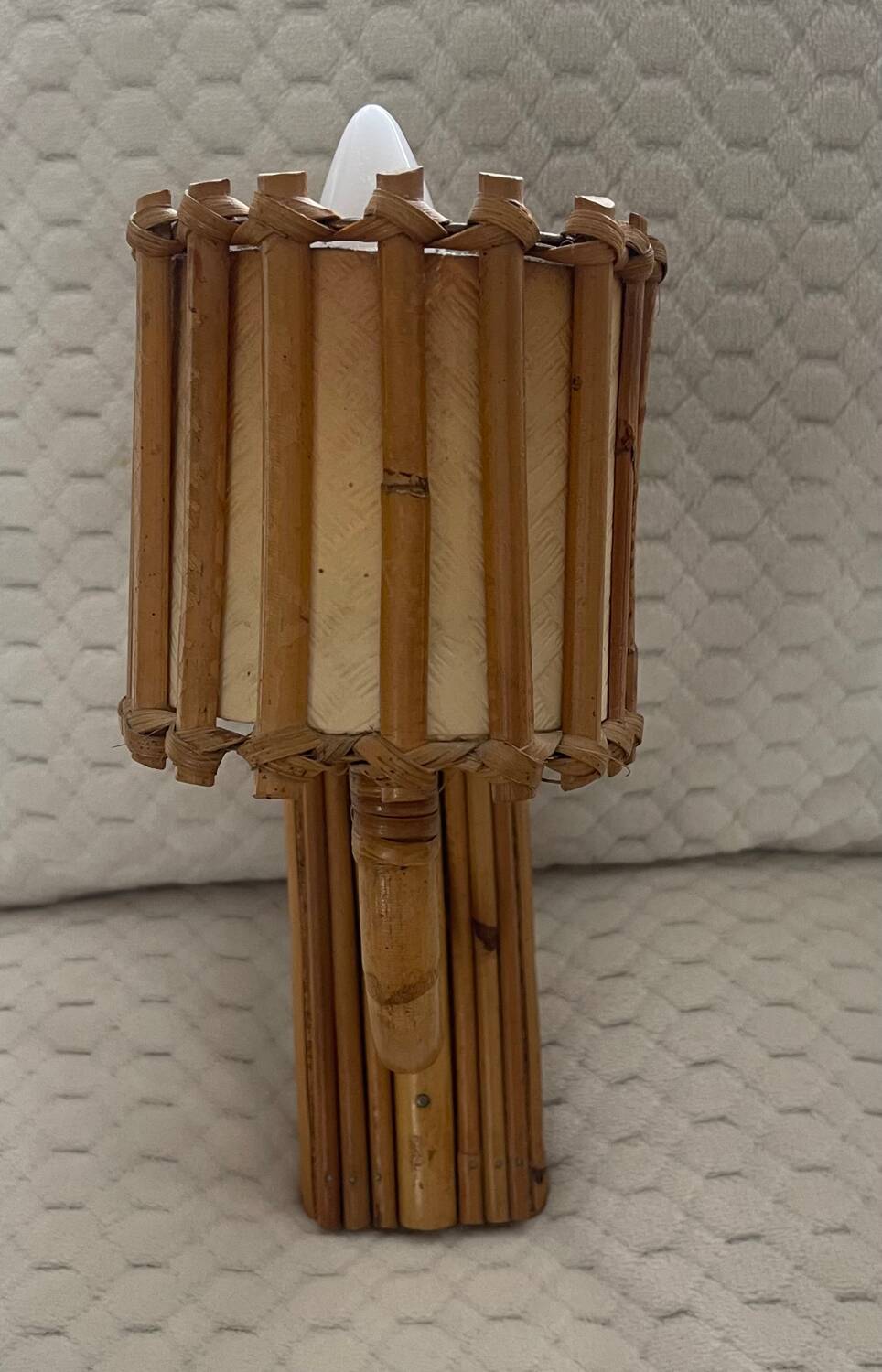 Bamboo and rattan wall light